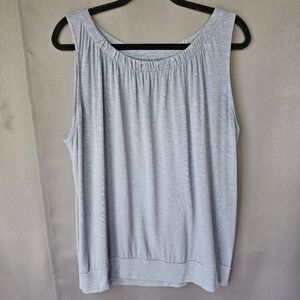 LOFT Light Blue Ruched Sleeveless Top - Size XL